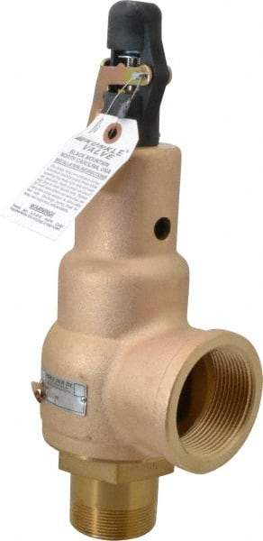 Midwest Control - 2" Inlet, 2-1/2" Outlet, ASME Safety Relief Valve - 150 Max psi, Bronze, 4,090 Cubic' per Min - Top Tool & Supply