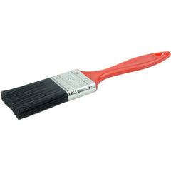 1-1/2″ Industrial Varnish Brush, Black Polyester, 2″ Trim Length, Red Plastic Handle - Top Tool & Supply