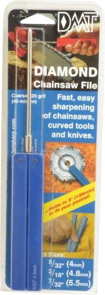 DMT - 9-1/2" OAL Coarse Round Chainsaw File Diamond File - 5/32" Wide x 5/32" Thick, 3-3/4 LOC, Blue, 325 Grit - Top Tool & Supply