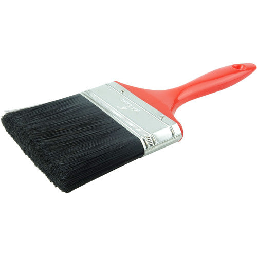 4″ Industrial Varnish Brush, Black Polyester, 2-3/4″ Trim Length, Red Plastic Handle - Top Tool & Supply