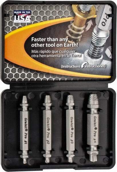 Alden - 4 Piece Bolt & Screw Extractor Set - 3/8" Drive - Top Tool & Supply