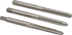 Cleveland - #10-24 UNC, 3 Flute, Bottoming, Plug & Taper, Bright Finish, High Speed Steel Tap Set - Right Hand Cut, 2-3/8" OAL, 1/2" Thread Length - Top Tool & Supply