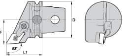 Kennametal - Left Hand Cut, Size KM63, DN.. Insert Compatiblity, External Modular Turning & Profiling Cutting Unit Head - 43mm Ctr to Cutting Edge, 60mm Head Length, Through Coolant, Series Kenloc - Top Tool & Supply