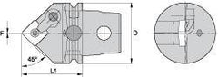 Kennametal - Neutral Cut, Size KM63, SN.. Insert Compatiblity, External Modular Turning & Profiling Cutting Unit Head - 60mm Head Length, Through Coolant, Series Kenloc - Top Tool & Supply