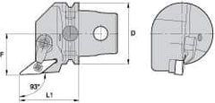 Kennametal - Left Hand Cut, Size KM63, VN.. Insert Compatiblity, External Modular Turning & Profiling Cutting Unit Head - 43mm Ctr to Cutting Edge, 60mm Head Length, Through Coolant, Series Kenloc - Top Tool & Supply