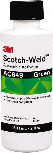 3M - 2 Fl Oz, Green Adhesive Activator - For Use with Threadlockers, Pipe Sealants, Retaining Compounds, Gasket Makers - Top Tool & Supply