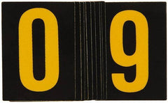 Made in USA - Letter Label - Legend: 0-9, English, Yellow & Black - Top Tool & Supply