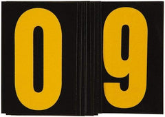 Made in USA - Letter Label - Legend: 0-9, English, Yellow & Black - Top Tool & Supply