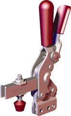 De-Sta-Co - 1,000 Lb Holding Capacity, Vertical Handle, Manual Hold Down Toggle Clamp - 64° Handle Movement, 76° Bar Opening, U-Bar, Straight Base, Carbon Steel - Top Tool & Supply