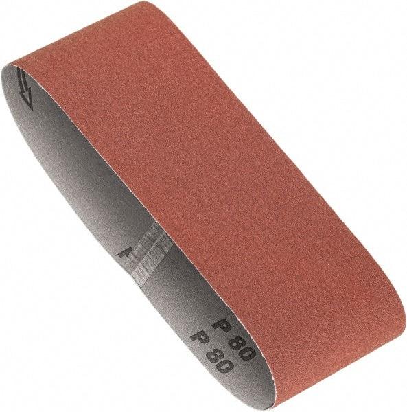 Porter-Cable - 4" Wide x 24" OAL, 80 Grit, Zirconia Alumina Abrasive Belt - Zirconia Alumina, Medium, Coated, X Weighted Cloth Backing, Dry - Top Tool & Supply