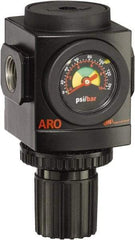 ARO/Ingersoll-Rand - 1/2 NPT Port, 210 CFM, Aluminum Standard Regulator - 0 to 140 psi Range, 250 Max psi Supply Pressure, 1/8" Gauge Port Thread, 3.15" Wide x 5.472" High - Top Tool & Supply