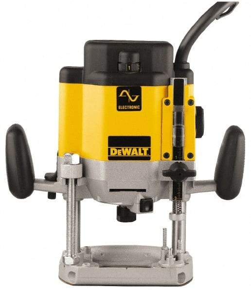 DeWALT - 8,000 to 22,000 RPM, 3 HP, 15 Amp, Plunge Base Electric Router - 1/4 and 1/2 Inch Collet - Top Tool & Supply