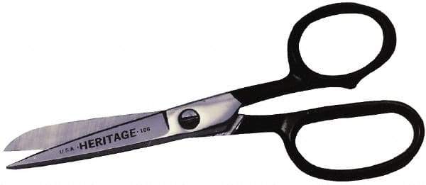 Heritage Cutlery - 5" LOC, 9-1/2" OAL Chrome Plated Standard Shears - Right Hand, Metal Straight Handle, For General Purpose Use - Top Tool & Supply