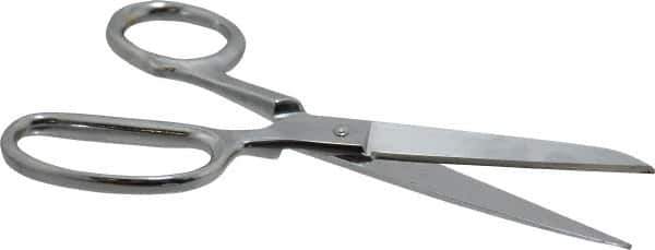 Heritage Cutlery - 2-1/2" LOC, 6" OAL Chrome Plated Standard Shears - Right Hand, Metal Straight Handle, For General Purpose Use - Top Tool & Supply