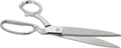 Heritage Cutlery - 4-3/4" LOC, 10" OAL Chrome Plated Standard Shears - Right Hand, Metal Bent Handle, For General Purpose Use - Top Tool & Supply