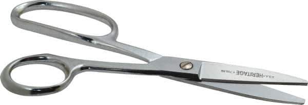 Heritage Cutlery - 3" LOC, 8-1/4" OAL Chrome Plated High Leverage Shears - Right Hand, Metal Straight Handle, For General Purpose Use - Top Tool & Supply