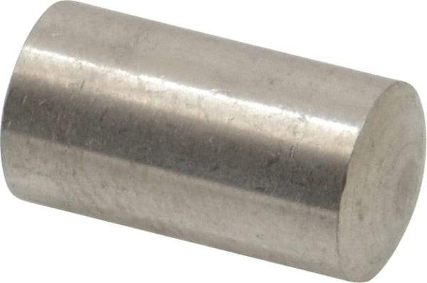 Value Collection - 8mm Diam x 14mm Pin Length 316 Stainless Steel Standard Dowel Pin - Bright Finish, 1 Rounded End - Top Tool & Supply