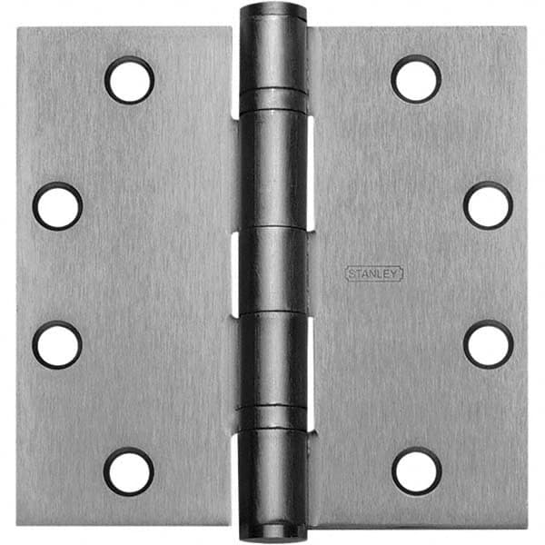 Stanley - 4" Long x 4-1/2" Wide Grade 1 Brass Full Mortise Ball Bearing Commercial Hinge - Top Tool & Supply