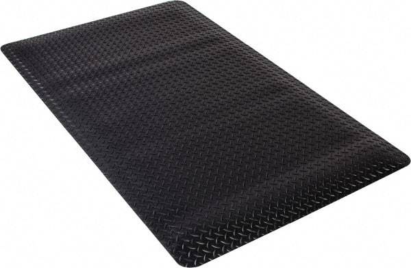 PRO-SAFE - 5' Long x 3' Wide, Dry Environment, Anti-Fatigue Matting - Black, Vinyl with Vinyl Sponge Base, Beveled on 4 Sides - Top Tool & Supply