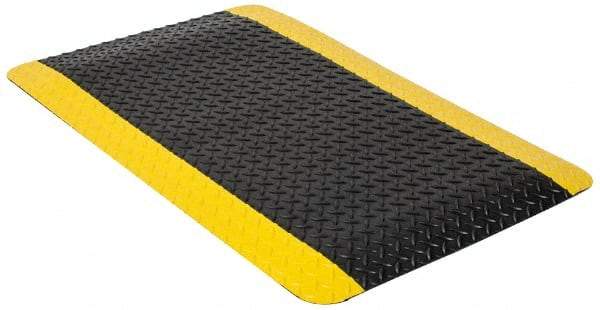 PRO-SAFE - 9' Long x 2' Wide, Dry Environment, Anti-Fatigue Matting - Black & Yellow, Vinyl with Vinyl Sponge Base, Beveled on 4 Sides - Top Tool & Supply