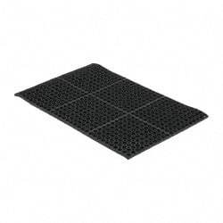 PRO-SAFE - 3' Long x 2' Wide, Dry/Wet Environment, Anti-Fatigue Matting - Black, SBR Rubber with Rubber Base - Top Tool & Supply