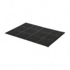 PRO-SAFE - 4' Long x 3' Wide, Dry/Wet Environment, Anti-Fatigue Matting - Black, SBR Rubber with Rubber Base - Top Tool & Supply