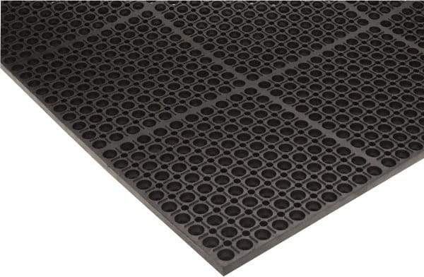 PRO-SAFE - 5' Long x 3' Wide, Dry/Wet Environment, Anti-Fatigue Matting - Black, SBR Rubber with Rubber Base - Top Tool & Supply