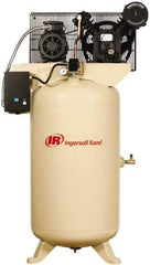 Ingersoll-Rand - 5 hp, 80 Gal Stationary Electric Vertical Air Compressor - Three Phase, 175 Max psi, 14 CFM, 460 Volt - Top Tool & Supply