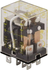 Square D - 1/2 hp at 240 Volt & 1/3 hp at 120 Volt, Electromechanical Plug-in General Purpose Relay - 10 Amp at 240 VAC, DPDT, 120 VAC at 50/60 Hz - Top Tool & Supply