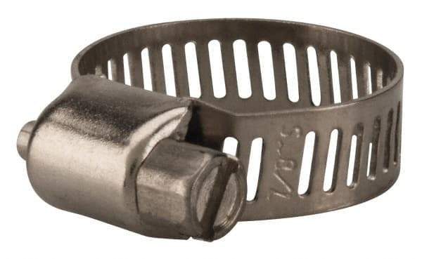 Value Collection - SAE Size 6, 5/16 to 7/8" Diam, Stainless Steel Worm Drive Clamp - 5/16" Wide, Material Grade 201 - Top Tool & Supply