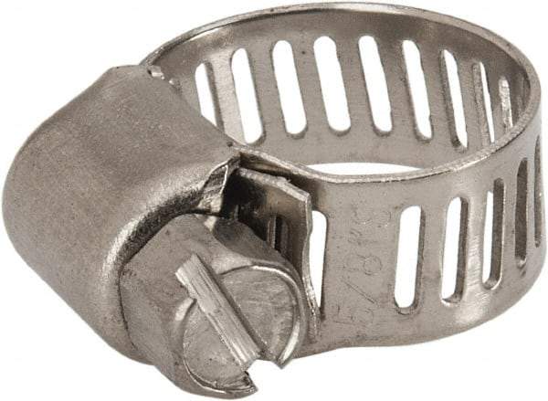 Value Collection - SAE Size 4, 1/4 to 5/8" Diam, Stainless Steel Worm Drive Clamp - 5/16" Wide, Material Grade 201 - Top Tool & Supply