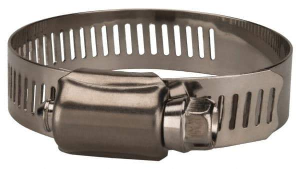 Value Collection - SAE Size 28, 1-1/4 to 2-1/4" Diam, Stainless Steel Worm Drive Clamp - 1/2" Wide, Material Grade 201 - Top Tool & Supply