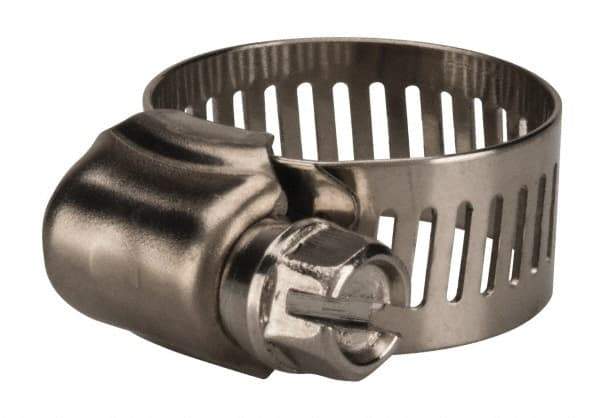 Value Collection - SAE Size 8, 7/16 to 1" Diam, Stainless Steel Worm Drive Clamp - 1/2" Wide, Material Grade 201 - Top Tool & Supply