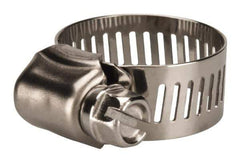 Value Collection - SAE Size 10, 1/2 to 1-1/16" Diam, Stainless Steel Worm Drive Clamp - 1/2" Wide, Material Grade 201 - Top Tool & Supply