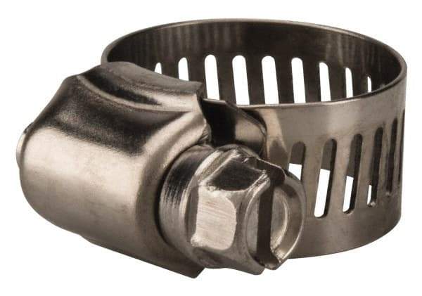 Value Collection - SAE Size 6, 3/8 to 7/8" Diam, Stainless Steel Worm Drive Clamp - 1/2" Wide, Material Grade 201 - Top Tool & Supply