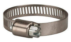 Value Collection - SAE Size 16, 1/2 to 1-1/2" Diam, Stainless Steel/Carbon Steel Worm Drive Clamp - 5/16" Wide, Material Grade 301 - Top Tool & Supply