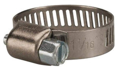 Value Collection - SAE Size 10, 3/8 to 1-1/16" Diam, Stainless Steel/Carbon Steel Worm Drive Clamp - 5/16" Wide, Material Grade 301 - Top Tool & Supply