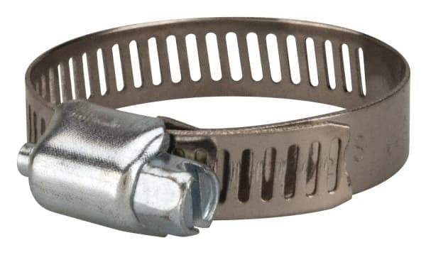 Value Collection - SAE Size 16, 1/2 to 1-1/2" Diam, Stainless Steel/Carbon Steel Worm Drive Clamp - 5/16" Wide, Material Grade 201 - Top Tool & Supply