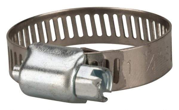 Value Collection - SAE Size 12, 1/2 to 1-1/4" Diam, Stainless Steel/Carbon Steel Worm Drive Clamp - 5/16" Wide, Material Grade 201 - Top Tool & Supply