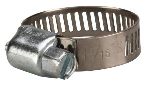 Value Collection - SAE Size 10, 3/8 to 1-1/16" Diam, Stainless Steel/Carbon Steel Worm Drive Clamp - 5/16" Wide, Material Grade 201 - Top Tool & Supply