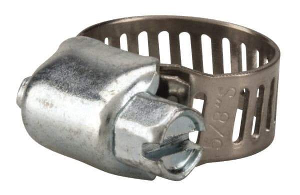 Value Collection - SAE Size 4, 1/4 to 5/8" Diam, Stainless Steel/Carbon Steel Worm Drive Clamp - 5/16" Wide, Material Grade 201 - Top Tool & Supply