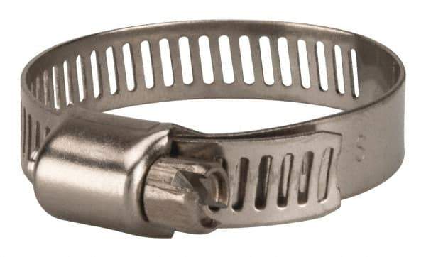 Value Collection - SAE Size 16, 1/2 to 1-1/2" Diam, Stainless Steel Worm Drive Clamp - 5/16" Wide, Material Grade 201 - Top Tool & Supply