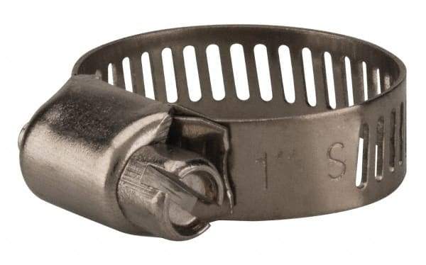 Value Collection - SAE Size 8, 3/8 to 1" Diam, Stainless Steel Worm Drive Clamp - 5/16" Wide, Material Grade 201 - Top Tool & Supply