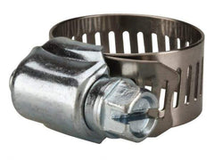 Value Collection - SAE Size 8, 7/16 to 1" Diam, Stainless Steel/Carbon Steel Worm Drive Clamp - 1/2" Wide, Material Grade 201 - Top Tool & Supply