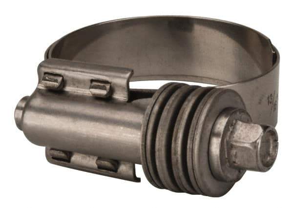 Value Collection - 13/16 to 1-3/4" Hose, 9/16" Wide x 0.6" Thick, Constant Torque Clamp - 13/16 to 1-3/4" Diam, Grade 301 & 410 Stainless Steel Screw - Top Tool & Supply