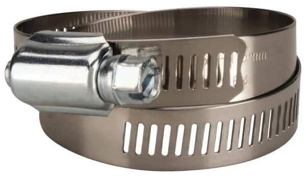 Value Collection - SAE Size 64, 2-1/2 to 4-1/2" Diam, Stainless Steel/Carbon Steel Worm Drive Clamp - 1/2" Wide, Material Grade 201 - Top Tool & Supply