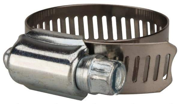 Value Collection - SAE Size 16, 11/16 to 1-1/2" Diam, Stainless Steel/Carbon Steel Worm Drive Clamp - 1/2" Wide, Material Grade 201 - Top Tool & Supply