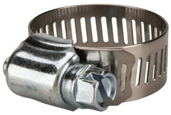 Value Collection - SAE Size 12, 1/2 to 1-1/4" Diam, Stainless Steel/Carbon Steel Worm Drive Clamp - 1/2" Wide, Material Grade 201 - Top Tool & Supply