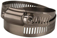 Value Collection - SAE Size 64, 2-1/2 to 4-1/2" Diam, Stainless Steel Worm Drive Clamp - 1/2" Wide, Material Grade 201 - Top Tool & Supply