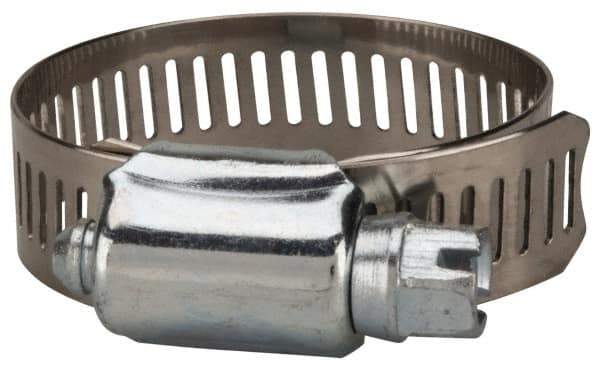 Value Collection - SAE Size 20, 3/4 to 1-3/4" Diam, Stainless Steel/Carbon Steel Worm Drive Clamp - 1/2" Wide, Material Grade 201 - Top Tool & Supply